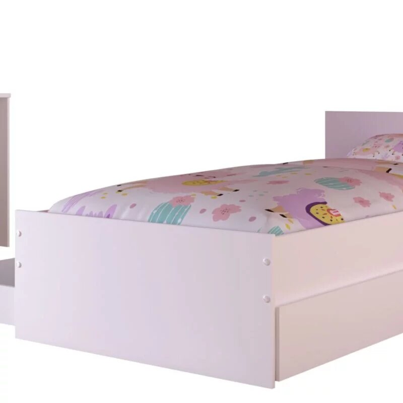 Parisot Pirouette 27 Jugendzimmer Kinderzimmer in weiß mit grau oder rosa Set 3-teilig mit Bett Schreibtisch Nachttisch