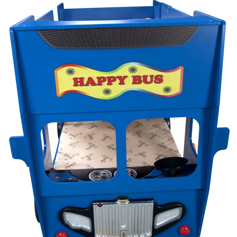 [Happy Bus] Kinderbett in Blau/Grün/Rot/Gelb Hochwertiges MDF Kinderzimmer Bett [210x115x145]